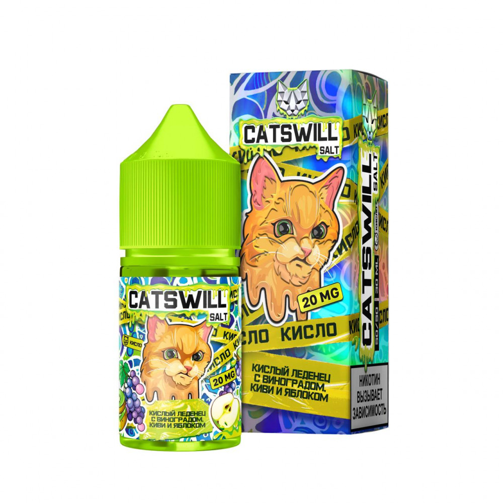 Жидкость CATSWILL Кислый леденец Виноград Киви Яблоко Жидкость CATSWILL Кислый леденец Виноград Киви Яблоко