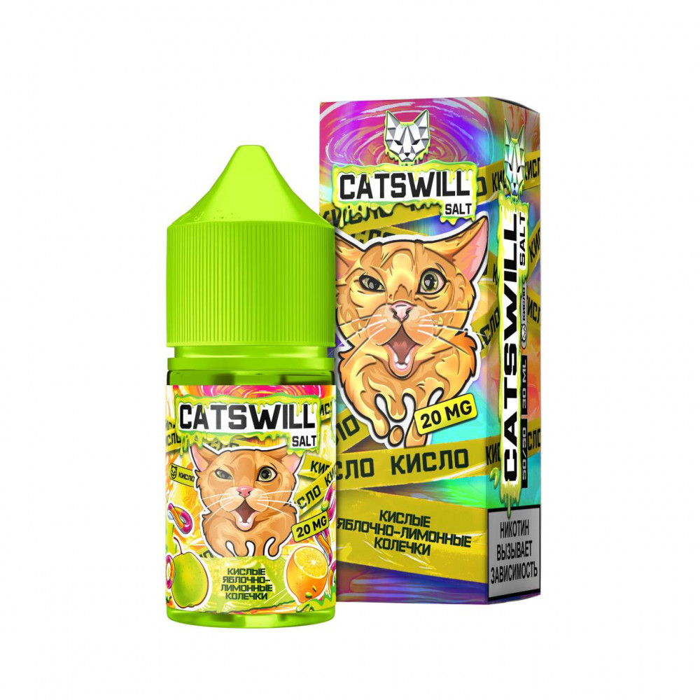Жидкость CATSWILL Кислые яблочно-лимонные колечки Жидкость CATSWILL Кислые яблочно-лимонные колечки