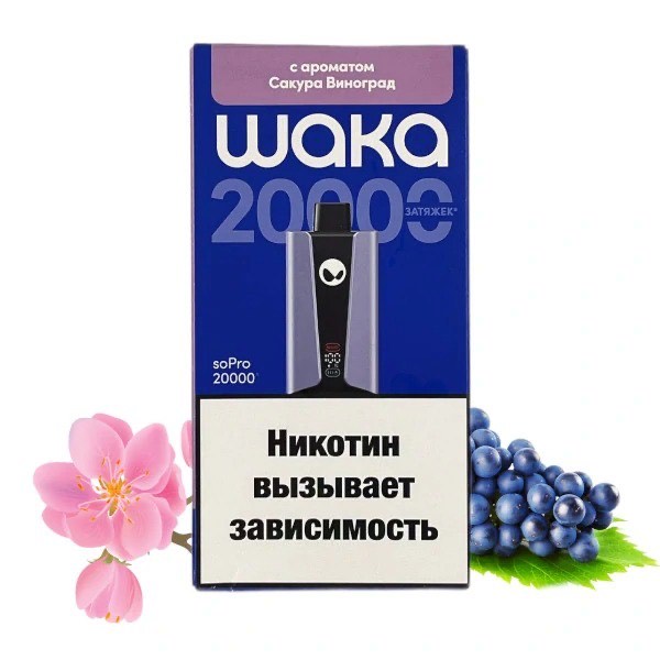 Электронная сигарета WAKA soPRO20000 Сакура Виноград Электронная сигарета WAKA soPRO20000 Сакура Виноград
