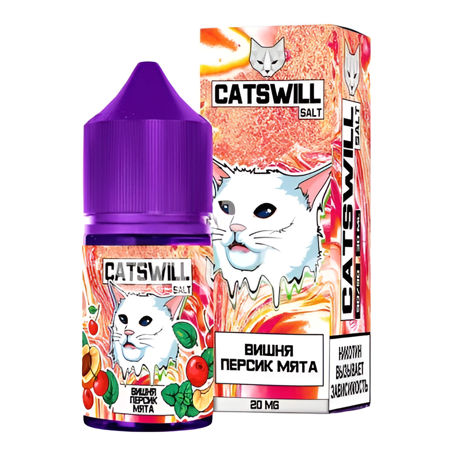 Жидкость CATSWILL Вишня Персик Мята Жидкость CATSWILL Вишня Персик Мята